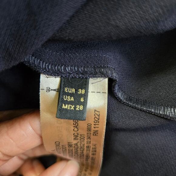 NWT Massimo Dutti Women's Navy Midi Dress Size 6 Puff Sleeve Old Money Workwear - Picture 8 of 12